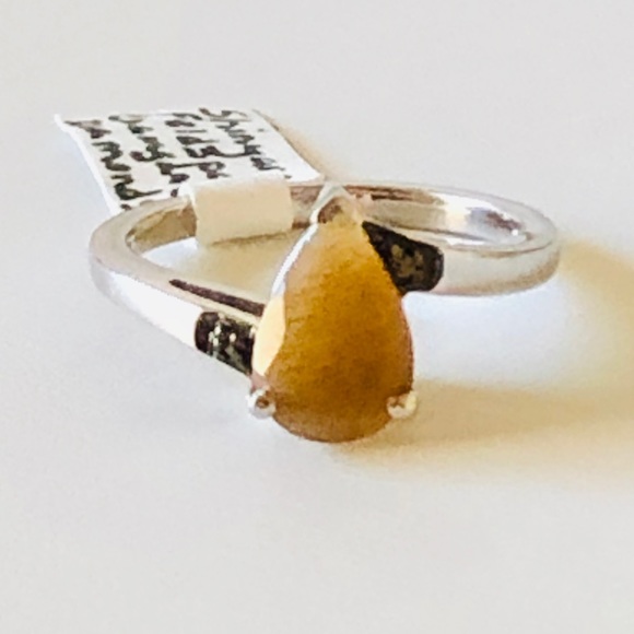 TGGC Jewelry - SHINYANGA sunstone/FELDSPAR champagne diamond 925